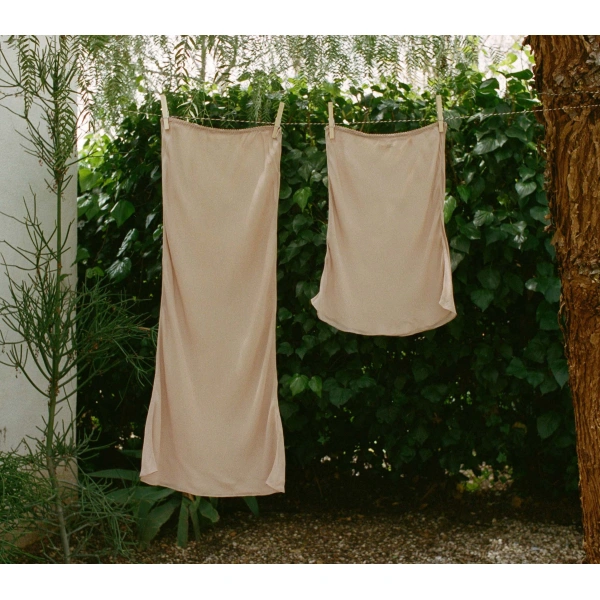 Doen Long Skirt Slip in Conch | Maxi Skirts | Coveti, view 3
