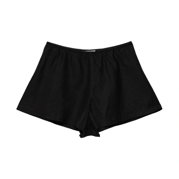 Doen Loren Linen Short in Black | Shorts | Coveti