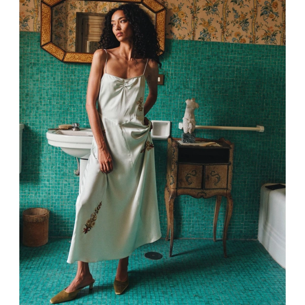 Doen Lorraine Dress in Eucalyptus | Maxi Dresses | Coveti, view 4