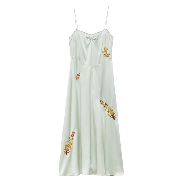 Lorraine Dress in Eucalyptus