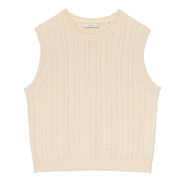 Doen Louden Cashmere Cable Top in Dogwood | Sweaters | Coveti