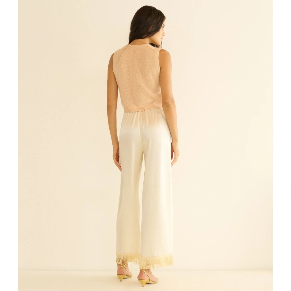 Doen Louden Cashmere Top in Light Peach Sorbet | Sweaters | Coveti, view 4