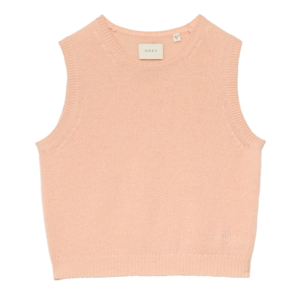 Louden Cashmere Top in Light Peach Sorbet