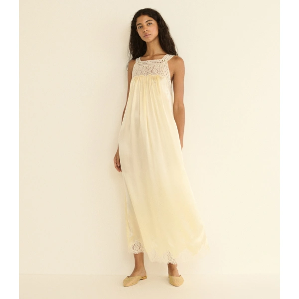 Doen Luciane Dress in Vanilla | Maxi Dresses | Coveti, view 2