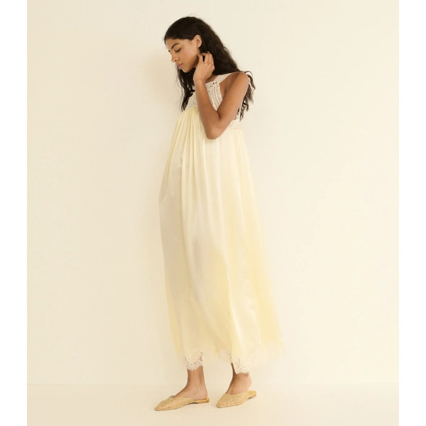 Doen Luciane Dress in Vanilla | Maxi Dresses | Coveti, view 3