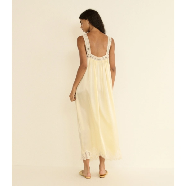 Doen Luciane Dress in Vanilla | Maxi Dresses | Coveti, view 4