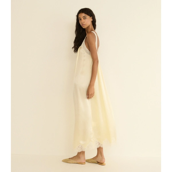 Doen Luciane Dress in Vanilla | Maxi Dresses | Coveti, view 5