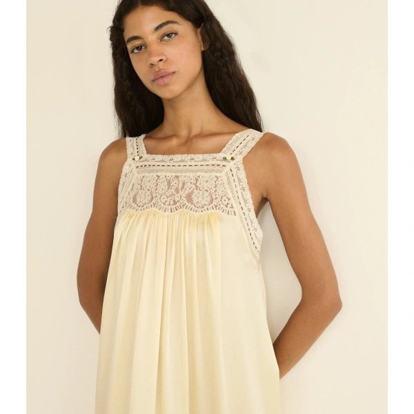 Doen Luciane Dress in Vanilla | Maxi Dresses | Coveti, view 6