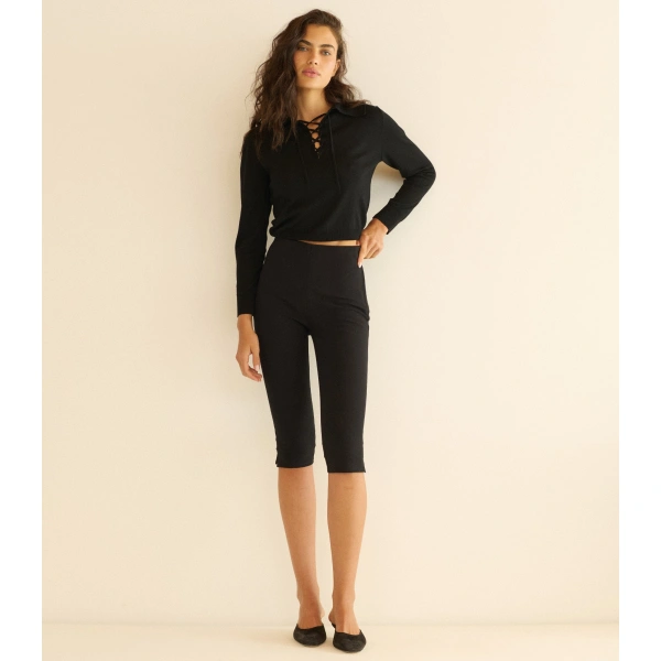 Doen Lula Capri Pant in Black | Pants | Coveti, view 2