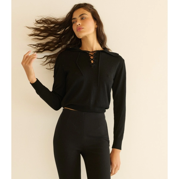 Doen Lula Capri Pant in Black | Pants | Coveti, view 3