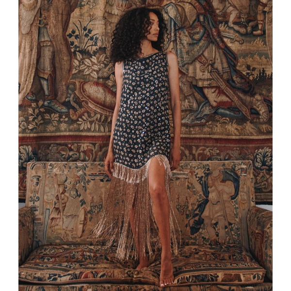 Doen Luminaire Dress in Cours la Reine Paisley | Mini Dresses | Coveti, view 2