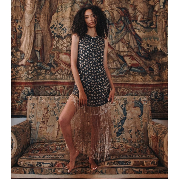 Doen Luminaire Dress in Cours la Reine Paisley | Mini Dresses | Coveti, view 3