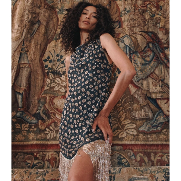 Doen Luminaire Dress in Cours la Reine Paisley | Mini Dresses | Coveti, view 5