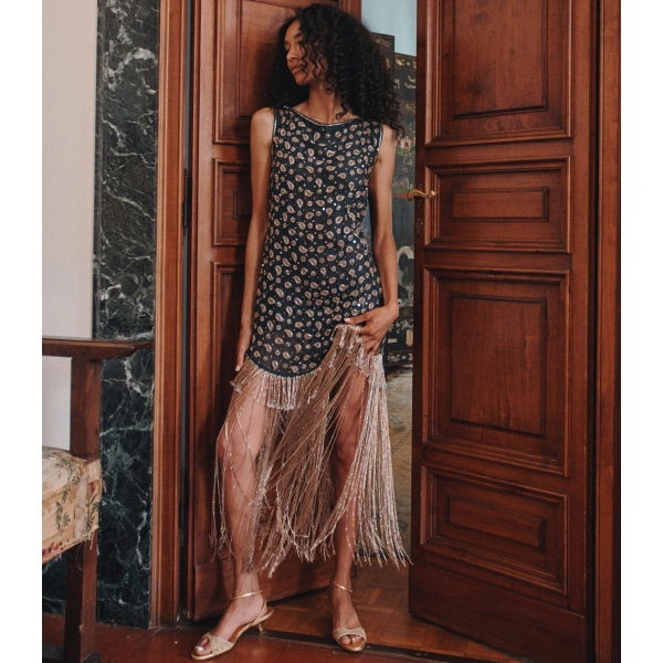 Doen Luminaire Dress in Cours la Reine Paisley | Mini Dresses | Coveti, view 6