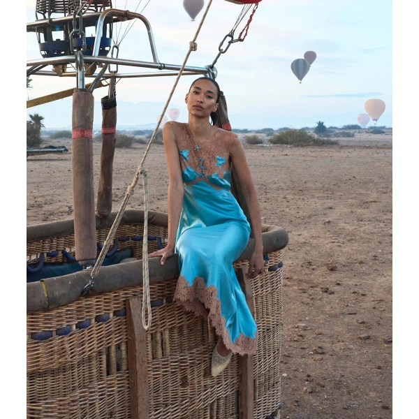 Doen Marcelle Dress in Deep Aquamarine | Midi Dresses | Coveti, view 2