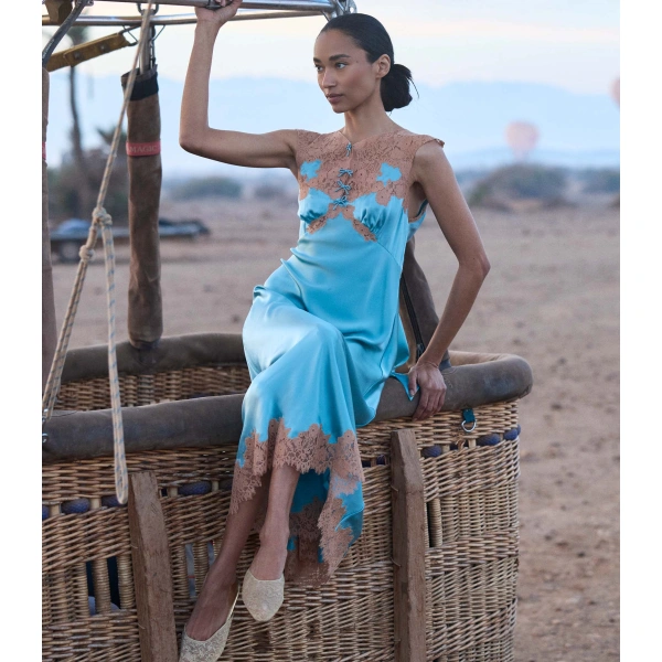 Doen Marcelle Dress in Deep Aquamarine | Midi Dresses | Coveti, view 3
