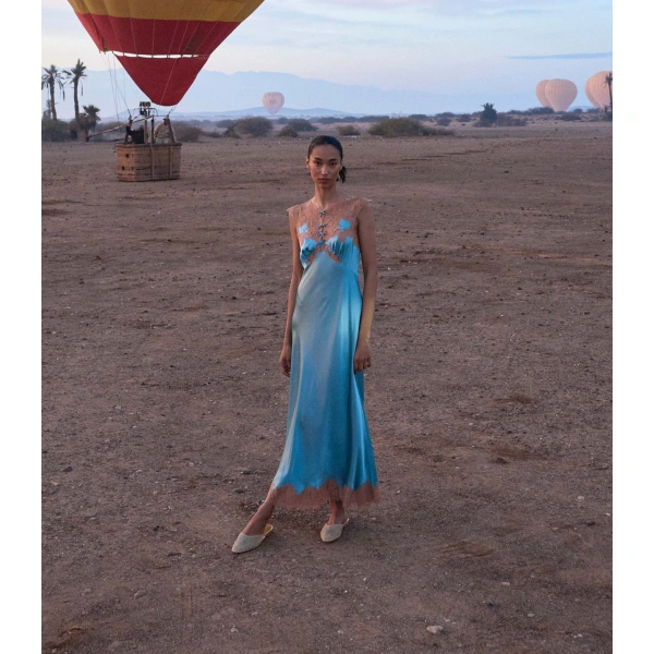 Doen Marcelle Dress in Deep Aquamarine | Midi Dresses | Coveti, view 4