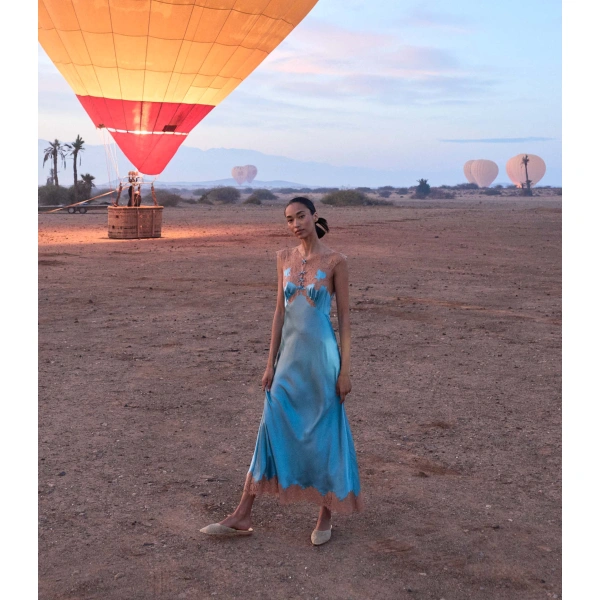 Doen Marcelle Dress in Deep Aquamarine | Midi Dresses | Coveti, view 5