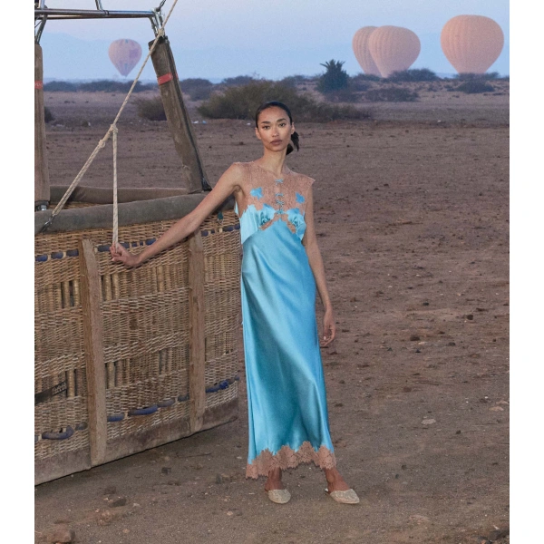 Doen Marcelle Dress in Deep Aquamarine | Midi Dresses | Coveti, view 6