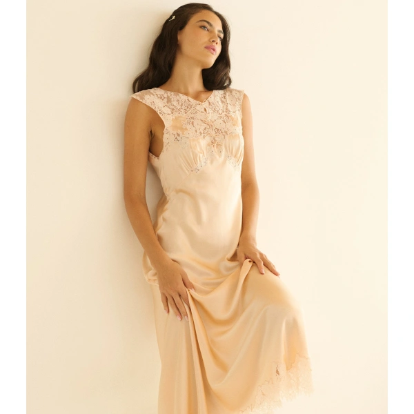 Doen Marcelle Dress in Peach Sorbet | Midi Dresses | Coveti, view 4