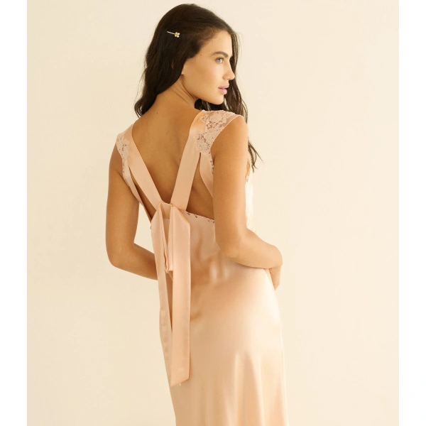 Doen Marcelle Dress in Peach Sorbet | Midi Dresses | Coveti, view 5