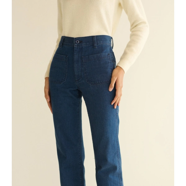 Doen Maritime Mid Rise Jean in Sirenes Wash | Jeans | Coveti, view 5