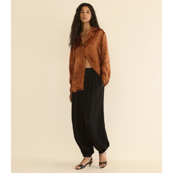 Doen Maurise Top in Spiced Pecan Tappezzeria Jacquard | Blouses | Coveti, view 3