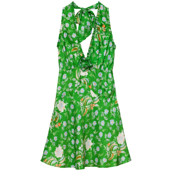 Mazarin Mini Dress in Emerald Hollyhock Hills