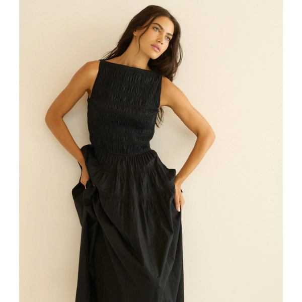 Doen Melie Dress in Black | Maxi Dresses | Coveti, view 5