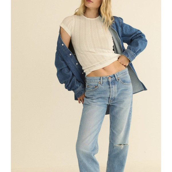 Doen Miller Jean in Nantes Light Wash | Jeans | Coveti, view 4
