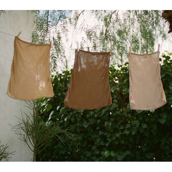 Doen Mini Skirt Slip in Carob | Mini Skirts | Coveti, view 2