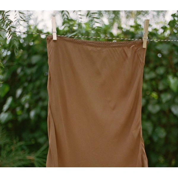 Doen Mini Skirt Slip in Carob | Mini Skirts | Coveti, view 4