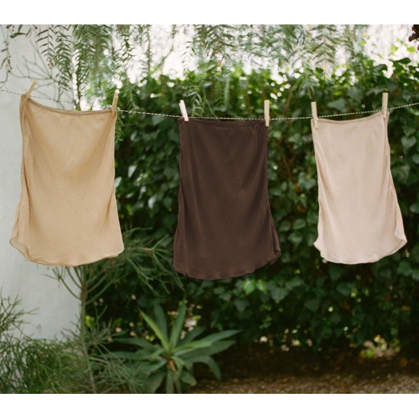 Doen Mini Skirt Slip in Umber | Mini Skirts | Coveti, view 2