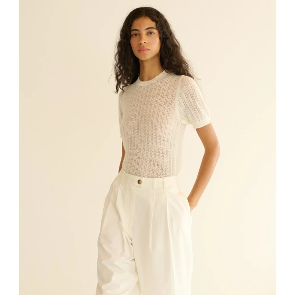 Doen Monica Sweater in Ivory | Sweaters | Coveti, view 2