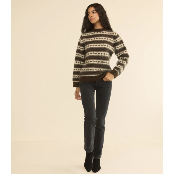 Doen Myles Sweater in Sandhamm Jacquard | Sweaters | Coveti, view 3