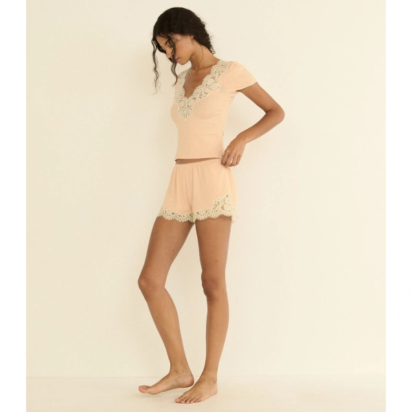 Doen Nalia Tee in Light Peach Sorbet | Pyjamas | Coveti, view 3