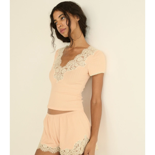 Doen Nalia Tee in Light Peach Sorbet | Pyjamas | Coveti, view 4