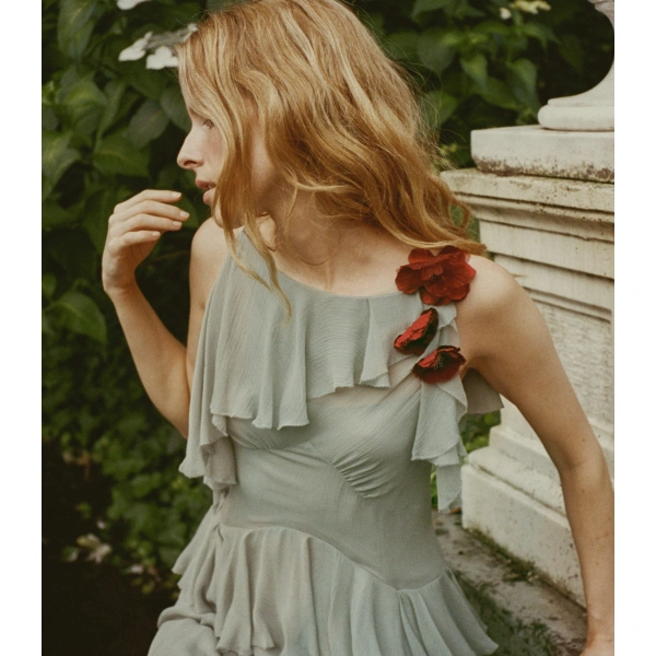 Doen Nelida Dress in Green Jasper | Midi Dresses | Coveti, view 4