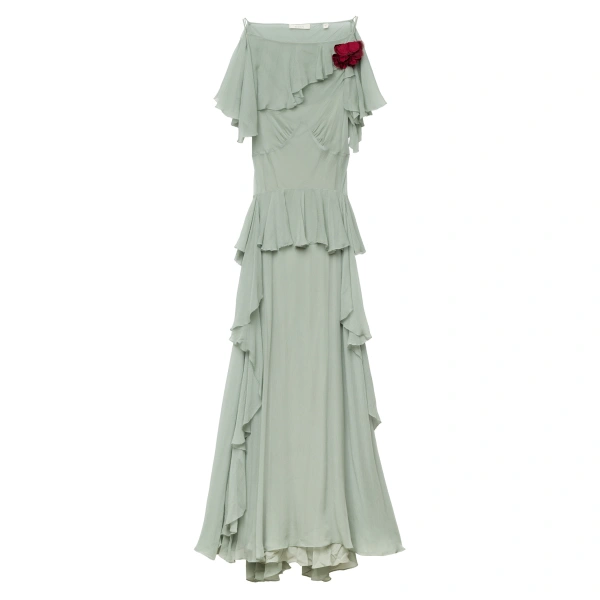 Nelida Dress in Green Jasper