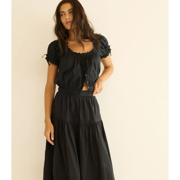 Doen Nera Top in Black | Blouses | Coveti, view 3