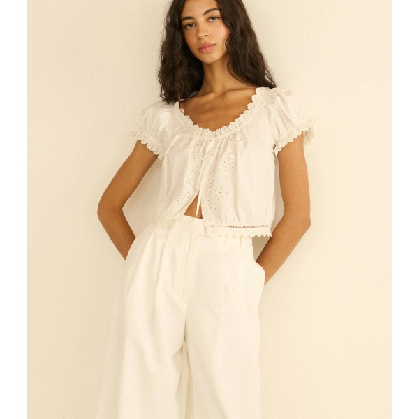 Doen Nera Top in Salt | Blouses | Coveti, view 2