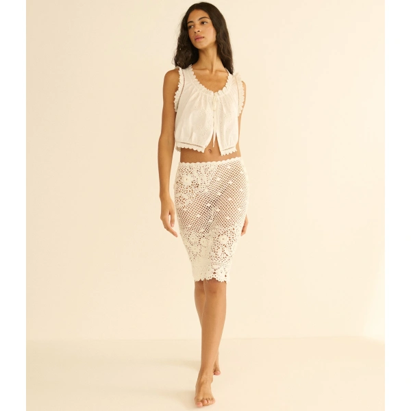Doen Neroli Skirt in Pearl | Midi Skirts | Coveti, view 5
