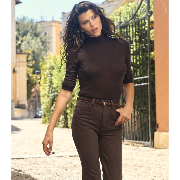Doen Neroni Turtleneck in Equestrian Brown | Turtlenecks | Coveti, view 2