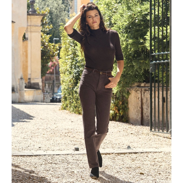 Doen Neroni Turtleneck in Equestrian Brown | Turtlenecks | Coveti, view 4