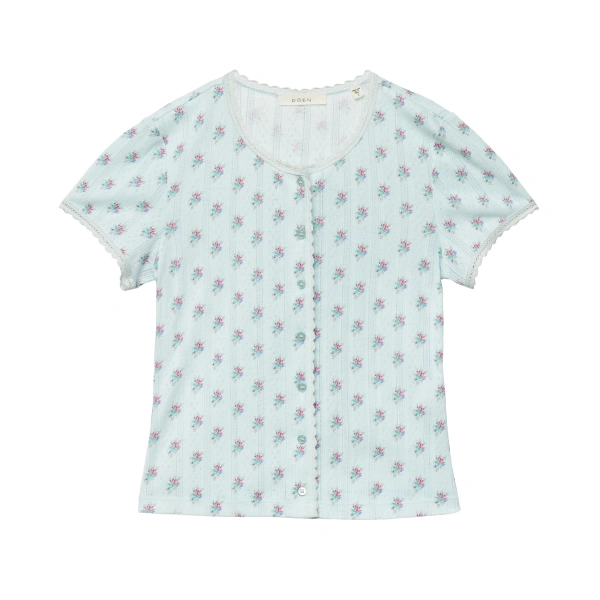 Doen Neta Tee in Sky Petit Posy Calico | T-Shirts | Coveti