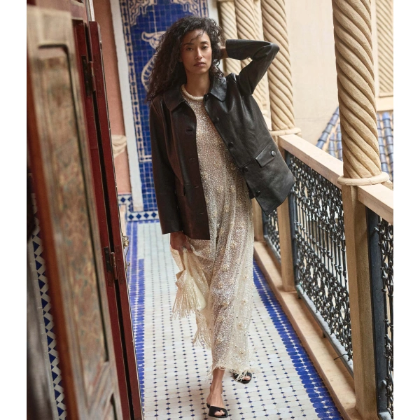 Doen Nico Leather Jacket in Black | Leather Jackets | Coveti, view 2