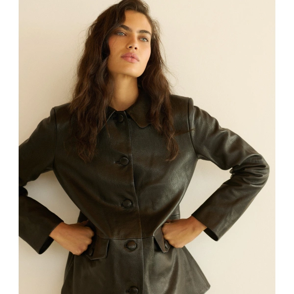 Doen Nico Leather Jacket in Black | Leather Jackets | Coveti, view 4