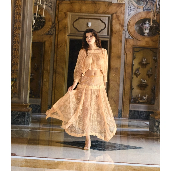 Doen Noellie Skirt in Toasted Almond | Midi Skirts | Coveti, view 3