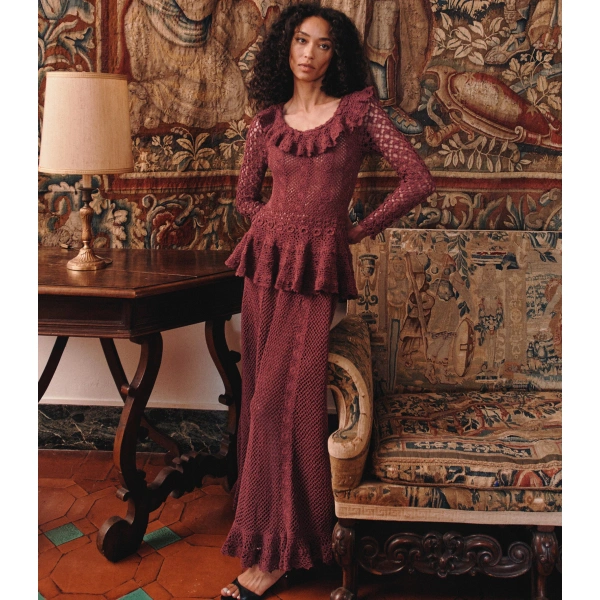 Doen Norène Dress in Vieux Rose | Midi Dresses | Coveti, view 2