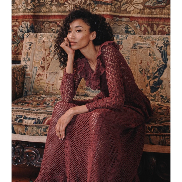 Doen Norène Dress in Vieux Rose | Midi Dresses | Coveti, view 4